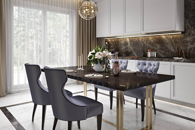  A Virtually Staged Contrast Dining Room