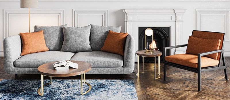 A Virtually Staged Elegant Living Room