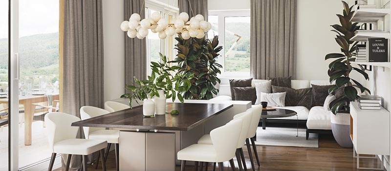 A Virtually Staged Photo of a Dining Room