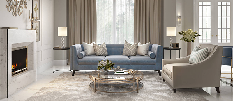 pro virtual staging of a living room