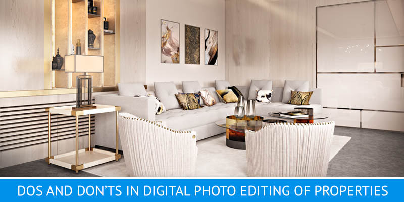 A Digitally Staged and Edited Living Room