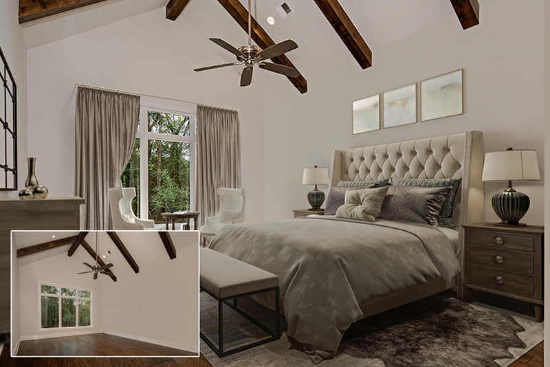 virtual staging of a bedroom