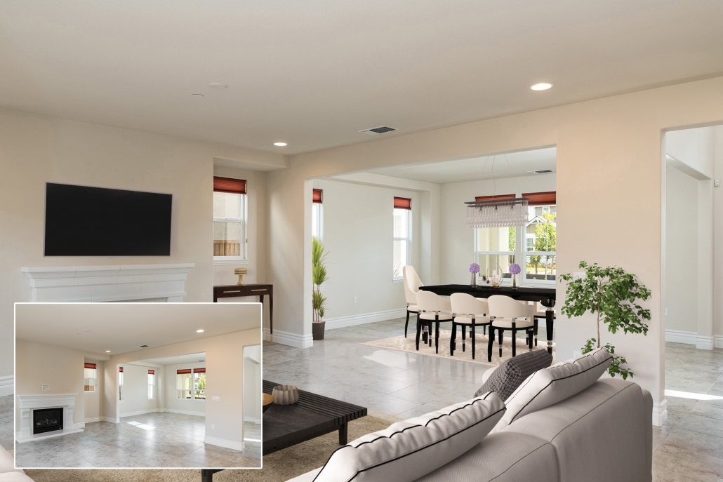 Before and after virtual staging: Targeting and content