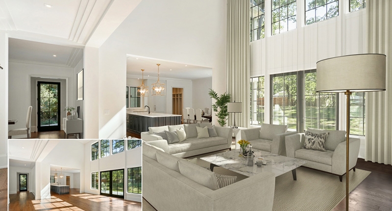 Virtually Staged Spacious Living Room
