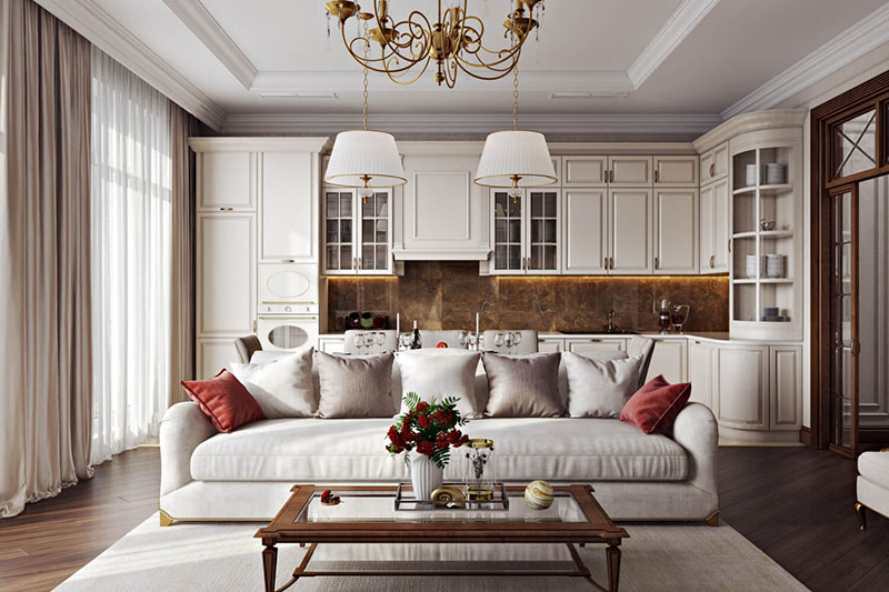 Virtual Staging of a Classical Living Area