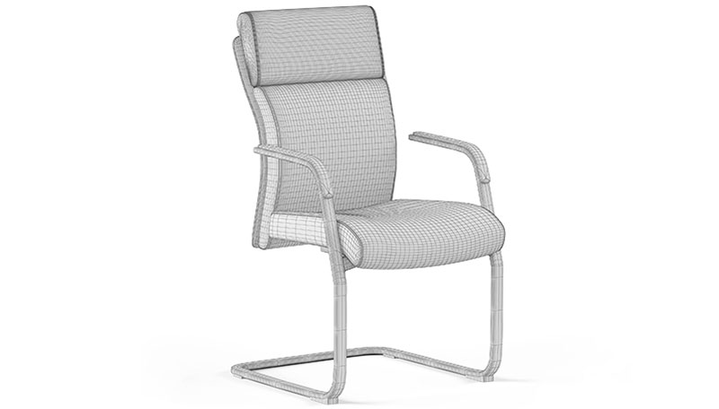 A 3D Model of a Chair with Geometry Lines