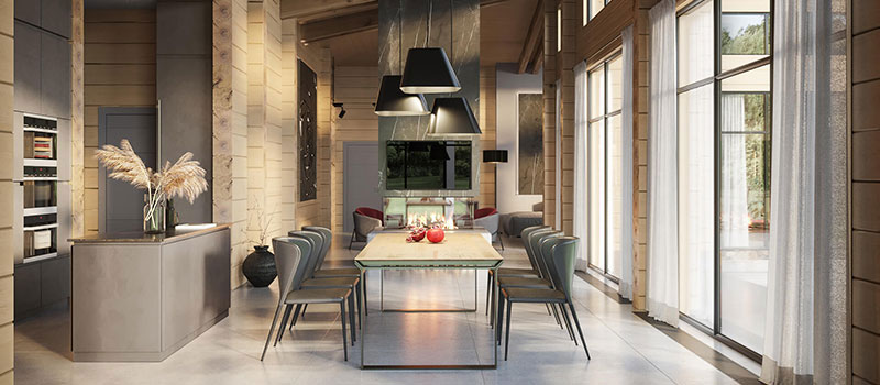 A Virtually Staged Dining Area in a Modern Home