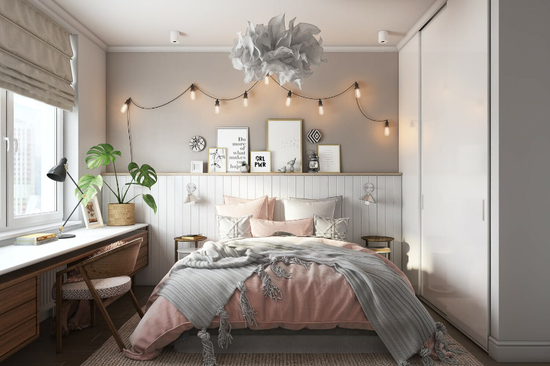 A CG Image of Virtually Staged Bedroom for a Property Brochure