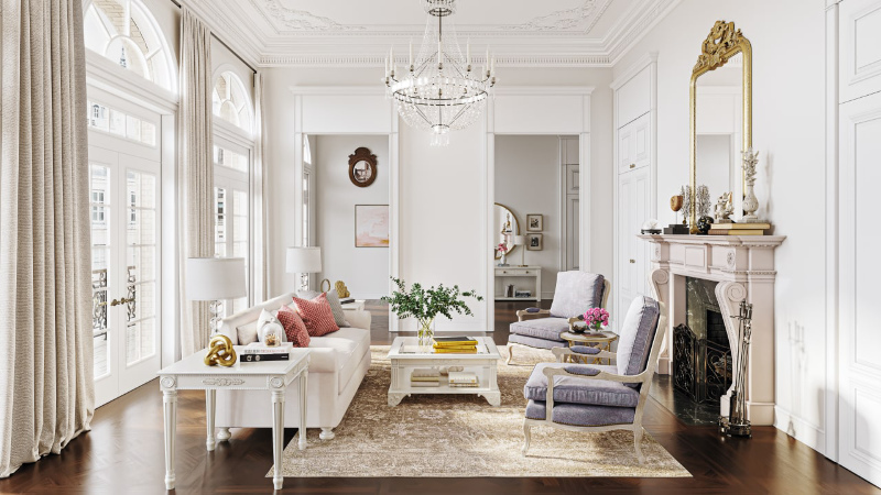 Using Mirrors in Furniture Staging to Make a Living Room Look Spacious 