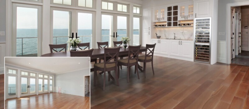 Images of Rooms Before and After Virtual Staging